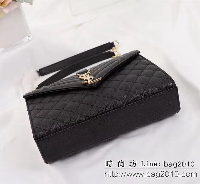 YSL聖羅蘭 爆款 魚子醬紋牛皮鏈條單肩斜挎包 26808-1 YAS1180